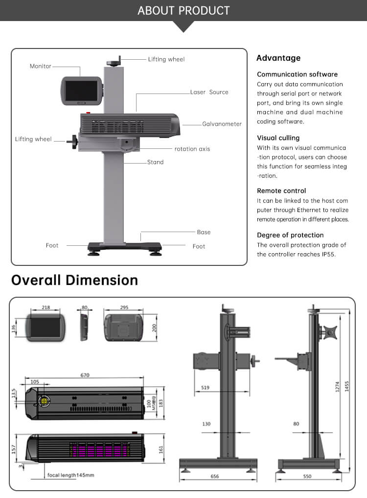 Datadora e Marcadora a laser de CO2 Fly CL500E